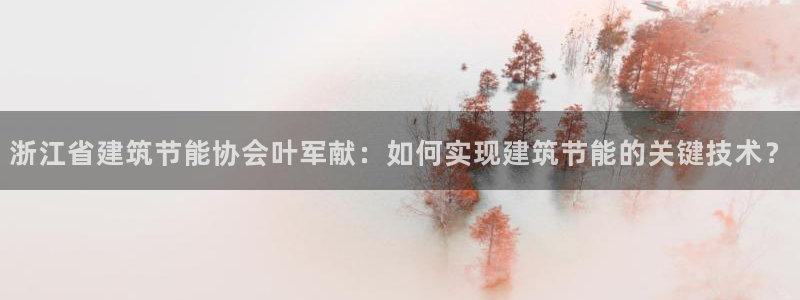 E尊国际：浙江省建筑节能协会叶军献：如何实现建筑节能的关键技术？